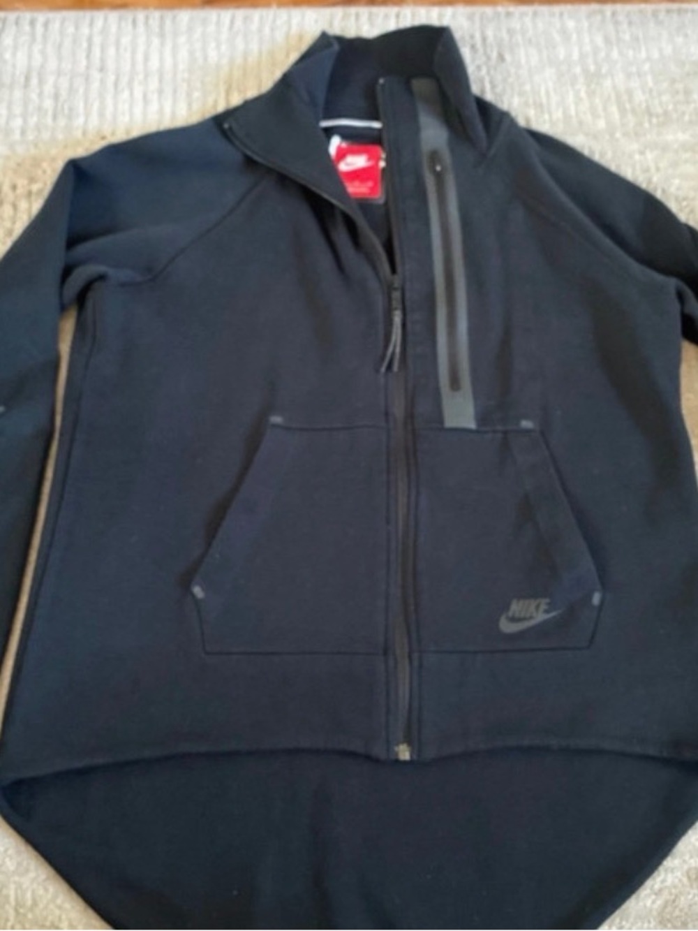 Nike Black Full-Zip Performance Jacket with Water-Resistant Chest Pocket